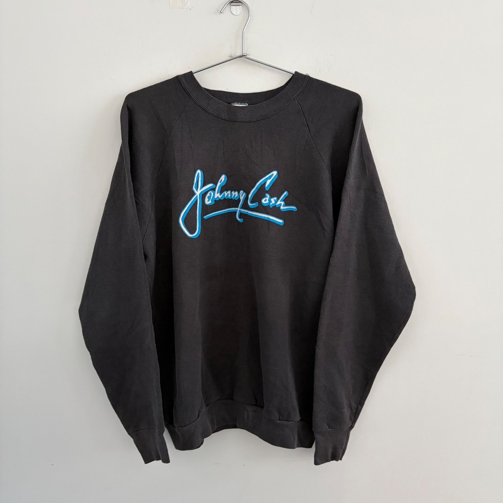 Vintage Johnny Cash Fruit of the Loom Sweatshirt Black XL Made in USA